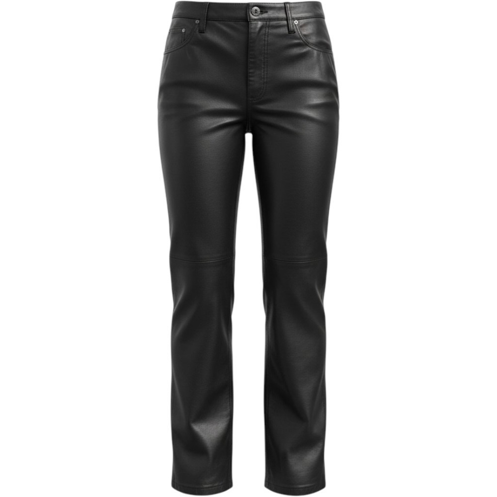 Vintage Chadwicks Womens 14T Black Genuine Leather Pants Tall Straight Leg Y2K